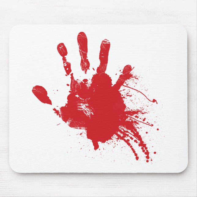 Bloody Handprint Z Mouse Mat (Front)