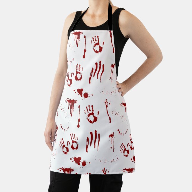 Bloody Handprints Bloodstains and Blood Splatter Apron (Insitu)