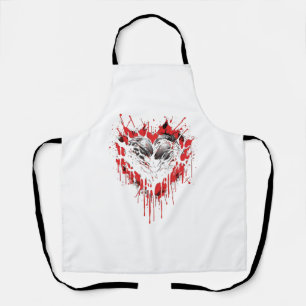 Bloody Heart Gothic Goth Black Hearts  Apron
