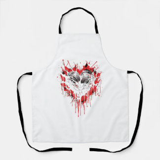Bloody Heart Gothic Goth Black Hearts Apron