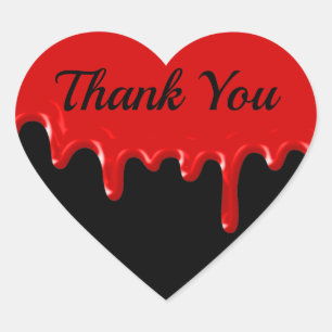 Bloody Heart Thank You Heart Sticker