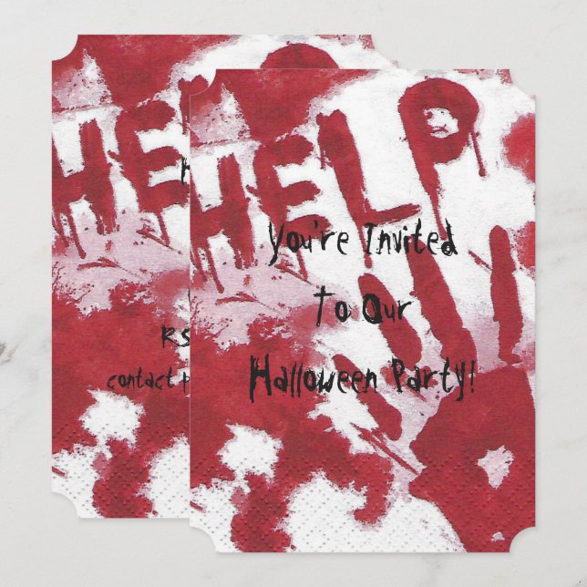 bloody help invitation (Front/Back)