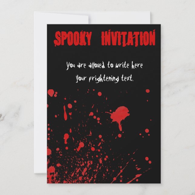 Bloody horror halloween invitation (Front)