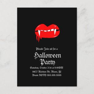 Bloody Lips Vampire Halloween Birthday Party  Postcard