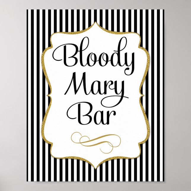 Bloody Mary Bar Sign Black Gold (Front)