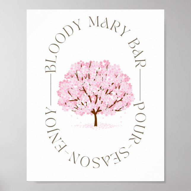 Bloody Mary Bar Sign for Cherry Blossom Party (Front)