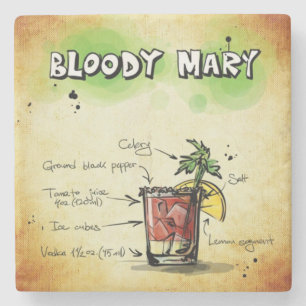 Bloody Mary Bartender Drink Recipe Stone Coaster