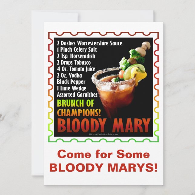BLOODY MARY, Brunch of Champions Invitation (Front)