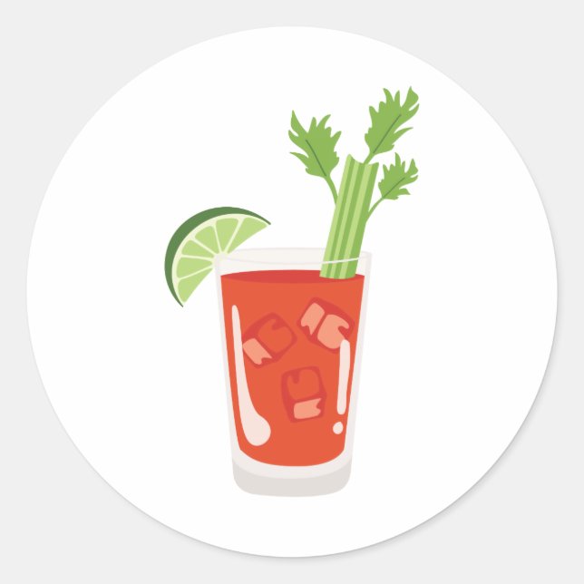 Bloody Mary Cocktail Classic Round Sticker (Front)