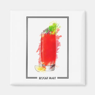 Bloody Mary Cocktail Marker Sketch Magnet