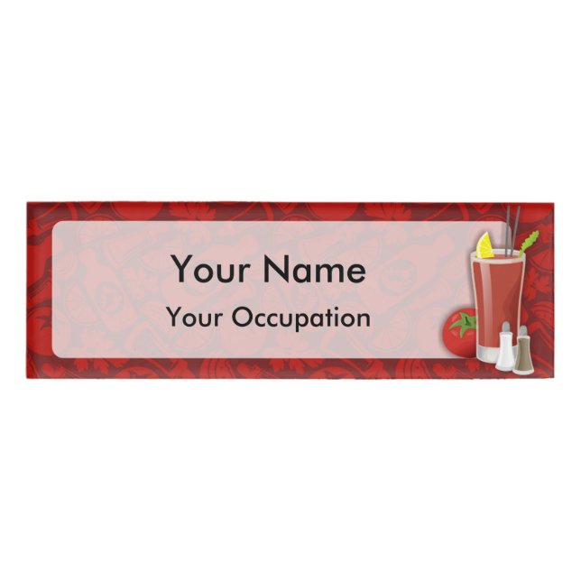 Bloody Mary cocktail name tag (Front)