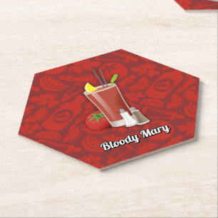 Bloody Mary Cocktail Paper Coaster