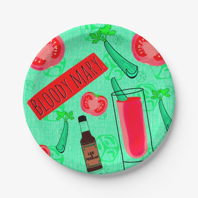 Bloody Mary Cocktail Party Plates (Front)