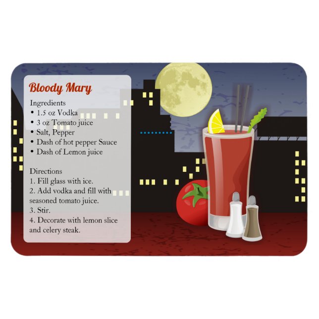 Bloody Mary Cocktail Recipe Magnet (Horizontal)
