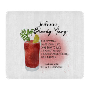 Bloody Mary Cocktail Recipe Personalised  Cutting Board