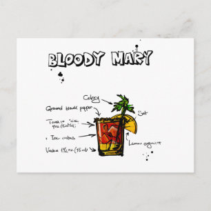 Bloody Mary Cocktail Recipe Postcard
