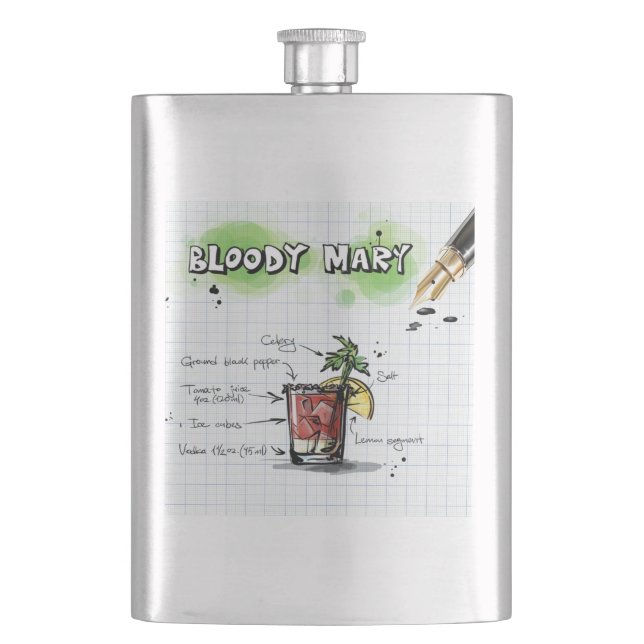 Bloody Mary Hip Flask (Front)