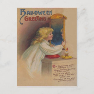 Bloody Mary Mirror Cute Little Girl Postcard
