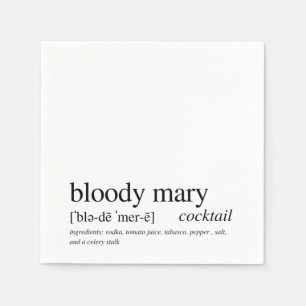 Bloody Mary Modern Quote Black Typography Cocktail Napkin