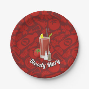 Bloody Mary Paper Plate