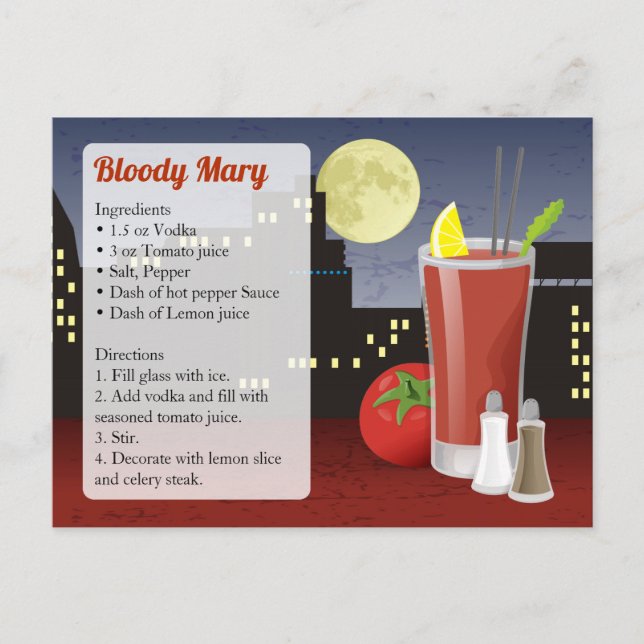 Bloody Mary Recipe Card (Front)