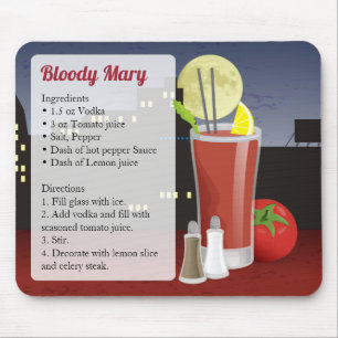 Bloody Mary Recipe Mouse Mat