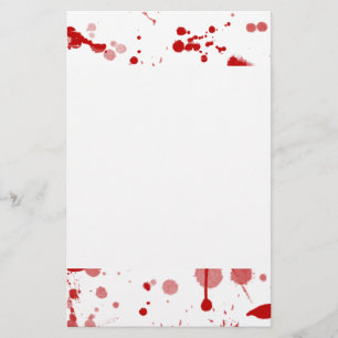 Bloody Mess Drips Splatters Custom Colour BG Stationery