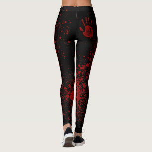 Bloody Mess on Black Leggings
