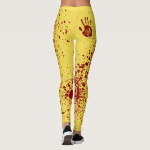 Bloody Mess on Yellow Leggings