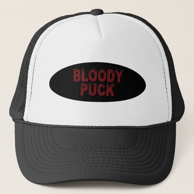 Bloody Puck black trucker hat (Front)