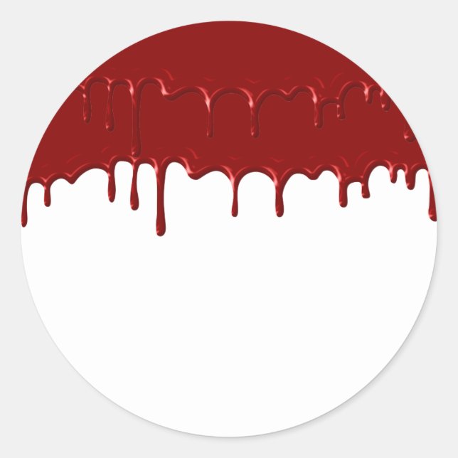 Bloody Red Drips Halloween Party Classic Round Sticker (Front)