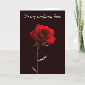Bloody Red Rose Undying Love Customisable Holiday Card