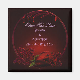 Bloody Rose Frame Save The Date Goth Wedding Magnet