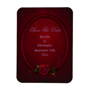 Bloody Rose Frame Save The Date Goth Wedding Magnet