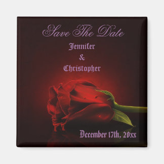 Bloody Rose Gothic Save The Date Wedding Magnet