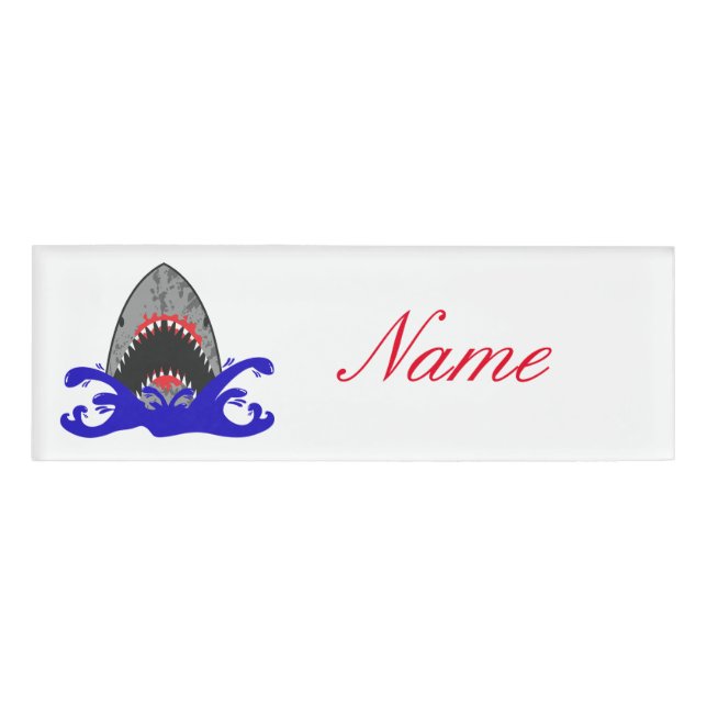 Bloody Shark Jaws Thunder_Cove Name Tag (Front)