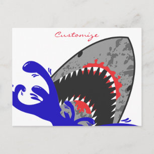 Bloody Shark Jaws Thunder_Cove Postcard