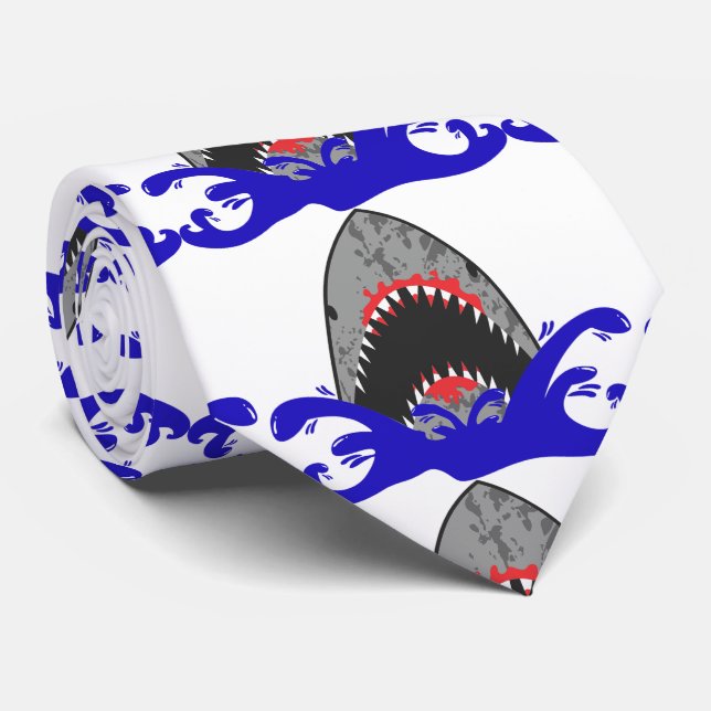 Bloody Shark Jaws Thunder_Cove Tie (Rolled)