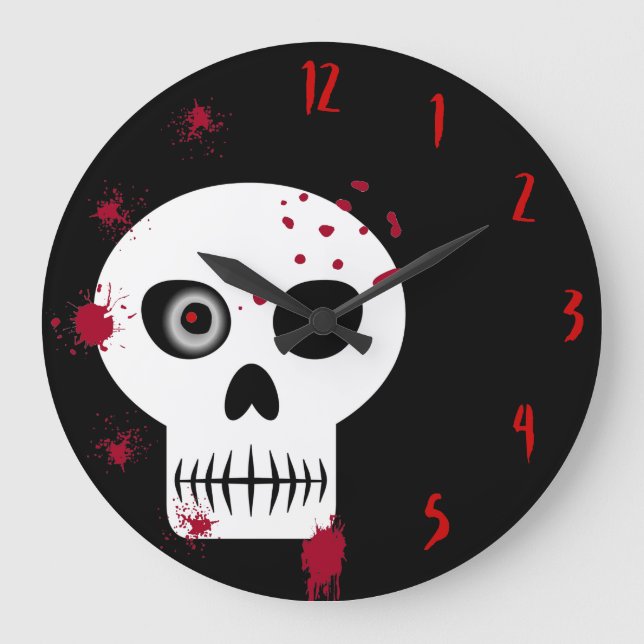 Bloody Skull Large Clock (Front)