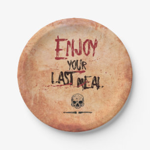 Bloody spooky creepy Enjoy Your Last Meal Plate