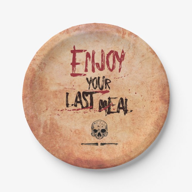 Bloody spooky creepy Enjoy Your Last Meal Plate (Front)