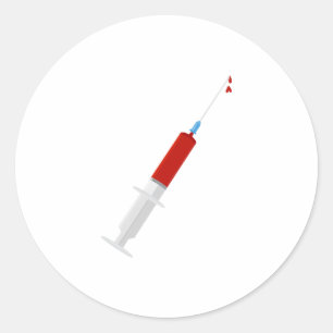 Bloody Syringe Classic Round Sticker