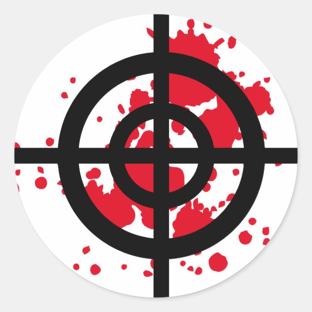bloody target sniper classic round sticker (Front)