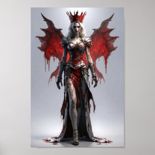 Bloody Vampire Queen Standing Majestically Poster
