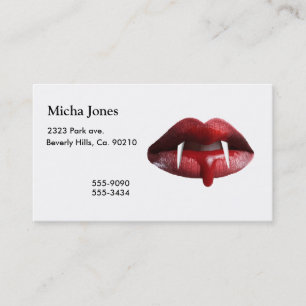 Bloody Vampire Red Lipstick Lips Business Card