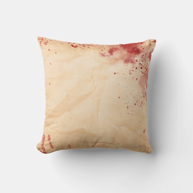 Bloody Vintage Halloween Gothic Cushion (Front)