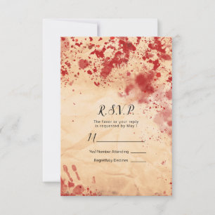 Bloody Vintage Paper Halloween Gothic RSVP Reply