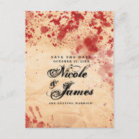 Bloody Vintage Paper Halloween Save the Date