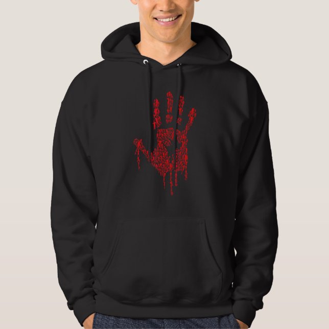 Bloody Zombie Hand Hoodie (Front)