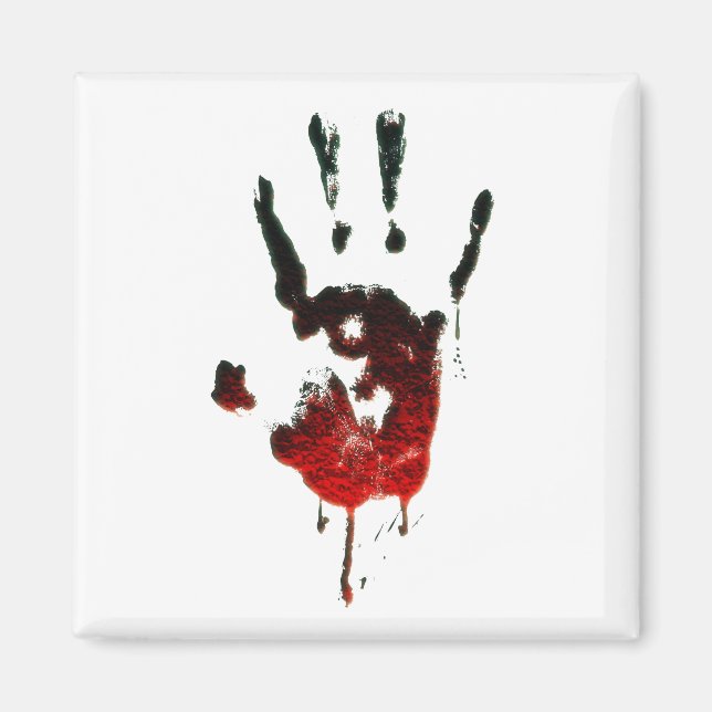 Bloody Zombie Hand Print Magnet (Front)